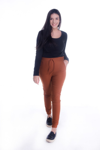 Calça Jogger Feminina Bomber Bengaline Com Elastico E Bolso