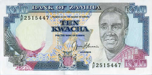 Zâmbia - 10 Kwacha  De 1.989 - Fe