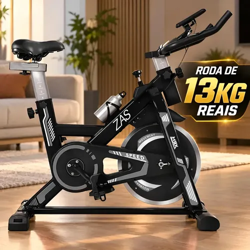 Bicicleta Spinning Mbx Zas Ergométrica 13kg Roda Inércia Cinza