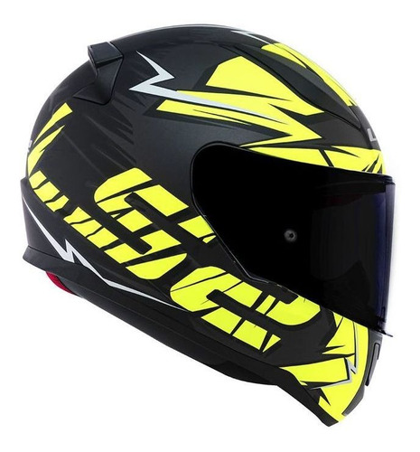 Capacete Ls2 Ff353 Cromo Preto Fosco/amarelo Fluor Rs1