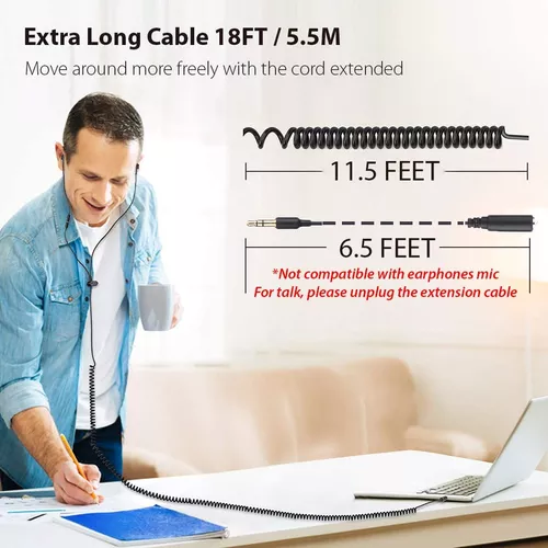 Auriculares De Cable Largo Para Computadora Portátil