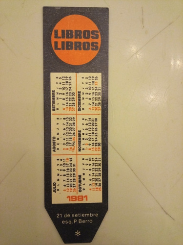 Antiguo Marcador De Libros Almanaque 1981