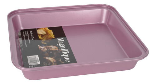 Molde De Tortas Cuadrada Antiadherente Asadera Tortera Horno Rosa
