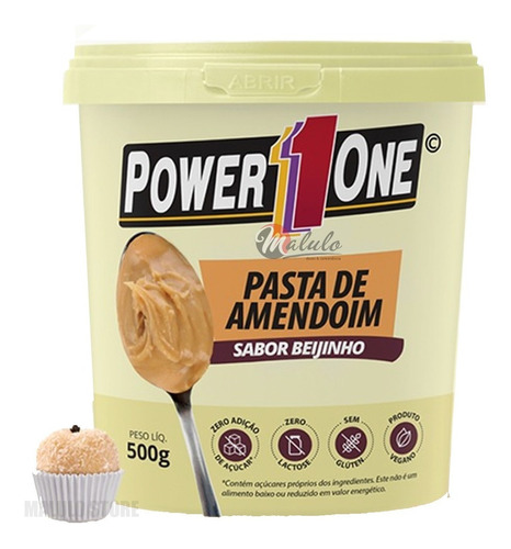 Pasta De Amendoim Zero Sabor Beijinho Power One 500g