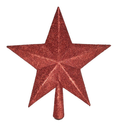 Ponteira Estrela Decoração Arvore De Natal 20cm Cor Vermelha