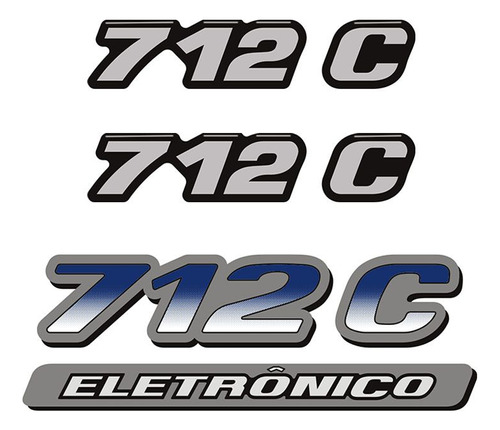 Kit Emblemas Mercedes 712 C Eletrônico Adesivos Resinados Mb