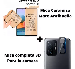 Mica Cerámica Mate + Mica Cámara Para Xiaomi Mi 11t/ 11t Pro