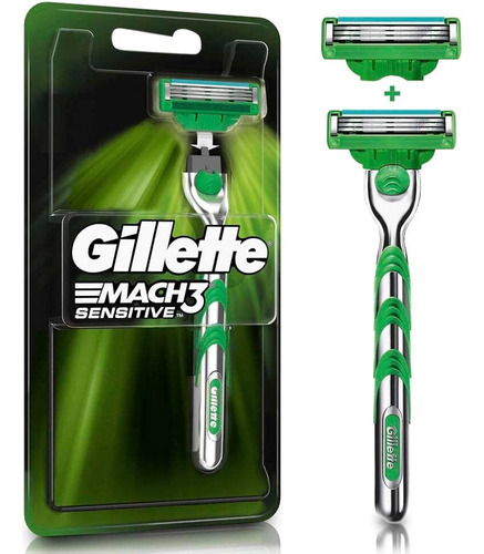 Máquina Recargable Gillette Mach3 Sensitive + 2 Cartuchos