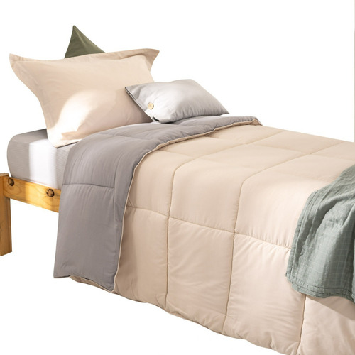 Plumón Quilt De 1.5 Plaza Arredo Reversible Colores Lisos Cl