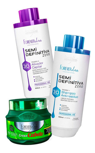 Forever Liss Progressiva 3d Sem Formol + Cresce Cabelo 250g