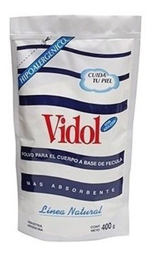 Talco Vidol Hipoalergenico Más Absorbente Repuesto X 400gr