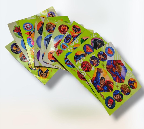 Stickers Superheroes Set De 10 Planchas Surtidas De 10 C/u