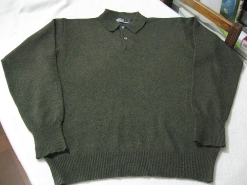 Sweater De Lana Cuello Botones Polo De Ralph Lauren Talla Xl