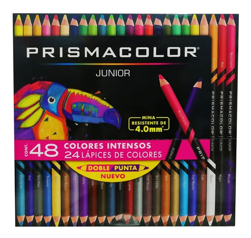 Imagen 1 de 1 de Colores Prismacolor Junior 24 Lapices Doble Punta Mina 4.0mm