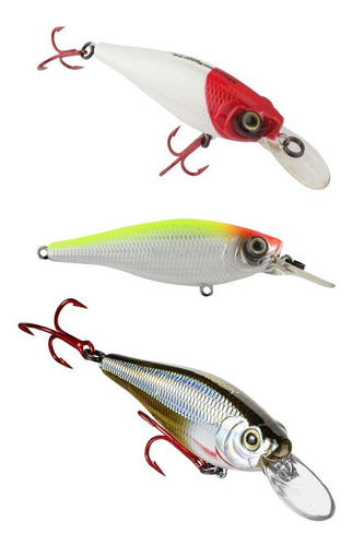 Kit 3 Iscas Artificial Meia Água Marine King Shad 70 7cm 10g