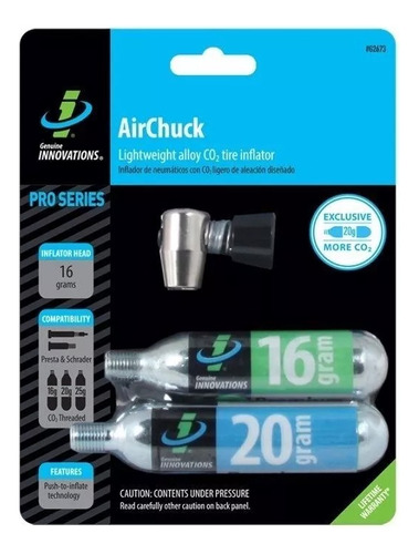 Inflador Pico Con Garrafa C02 Genuine Innovations Air Chuck 