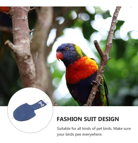 1 Pañal Para Pájaros, Lavable Y Reutilizable, Ajustable Para