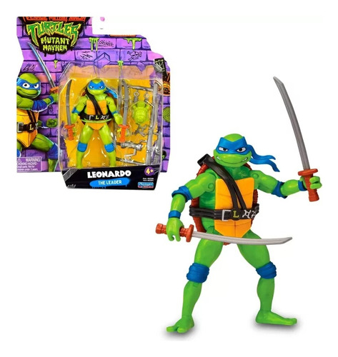 Muñeco Tortugas Ninjas Mutant Mayhem Leonardo - Original 