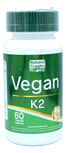 Vegan K2 60 Cápsulas Vegetales Fnl Salud Ósea Y Cardiovascul