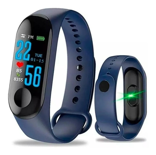 Hopemob Smart Band Watch M3 Ritmo Cardiaco Podometro Presion Color Azul