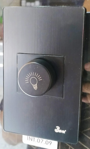 Interruptor De Luz Con Potenciómetro Negro Mate 