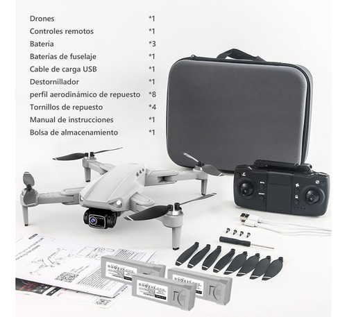 Drone Lyzrc L900 Pro Con Dual Cámara 8k Gris 5ghz 3 Batería