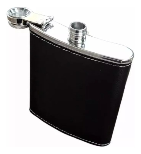 Petaca Acero Inox Revestida Ecocuero Whisky Licorera 7 Oz