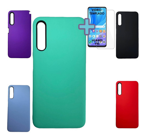 Funda Protector Huawei Y9s Carcasa Reforzada Mas Vidrio