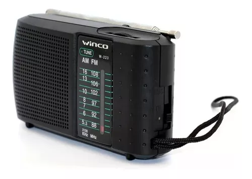 Radio Portatil Am Fm Winco W-204 A Pilas 4 Bandas