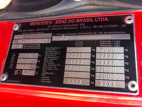 Mb L 1620 2009 6x2 Com Carroceria E Munck 45 = 2425, 2526