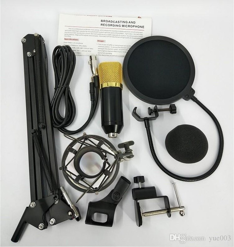 Imagen 8 de 10 de Microfono Condensador Profesional De Estudio Kit Tripode