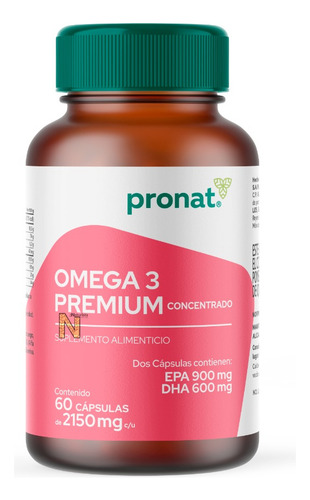 Imagen 5 de 6 de Omega 3 Premium Concentrado (60 Caps) Pronat