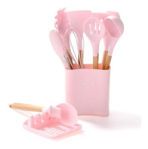 Juego De Menage -espátulas De Cocina Silicona Y Madera 12pc