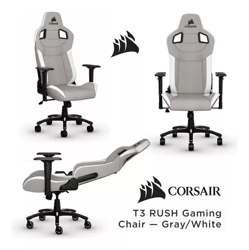 SILLA GAMER CORSAIR T3 RUSH GRIS/BLANCA