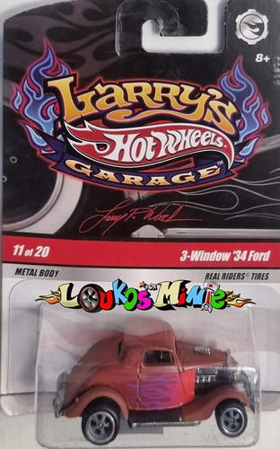 Hot Wheels 3-window ´34 Ford Larry´s Garage 11/20 Lacrado