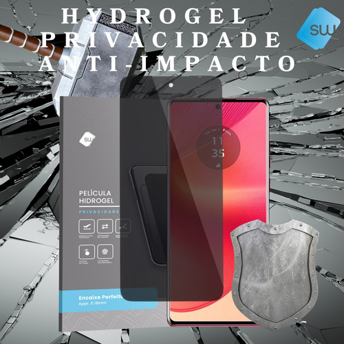 Capa Case Para Edge 50 Fusion + Pelicula Privacidad Hydrogel