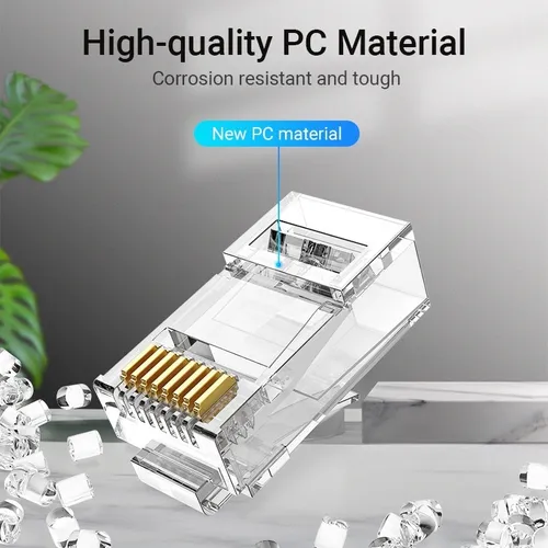 Ficha De Red Plug Rj45 - Cat6 Utp Modular Pack 100 Unidades