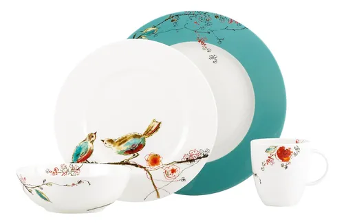 Lenox Chirp Juego De Cubiertos De 4 Piezas, 5.1 Lb, Multicol