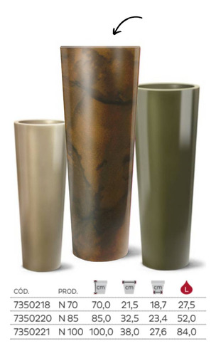 Vaso Classic Cone 100 (84l) Cor Cobre Nutriplan