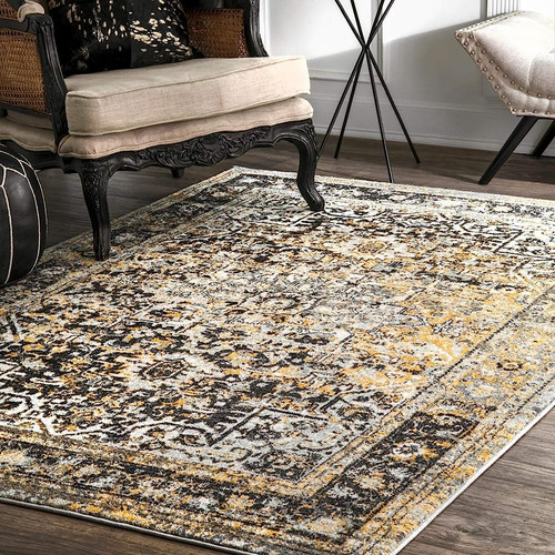 Nuloom Lilah Medallion Vintage Accent Rug, 2' X 3', Oro