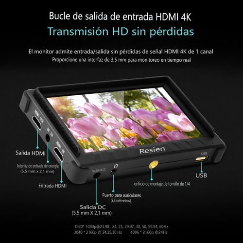 Monitor Hdmi Dslr * Cámara 1080 4k Salida Salida Cámara 3d P