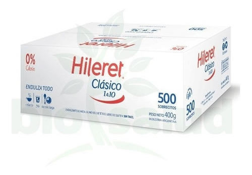 Edulcorante Hileret 1 A 10 500 Sobres X 3 Unidades