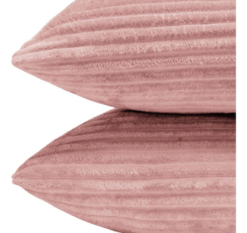 Kit 4 Almofadas Com Enchimento 45cm X 45cm Aveludada Soft Cor Rose Desenho Do Tecido Relevo