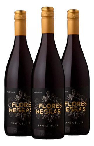 Vino Santa Julia Tinto Flores Negras Pinot Noir Pack X3 Unid