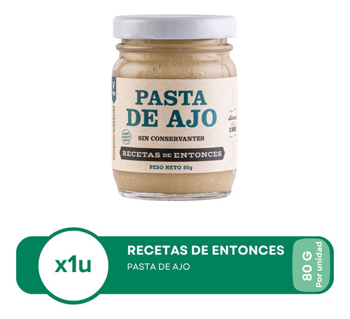 Pasta De Ajo Recetas De Entonces 80 G