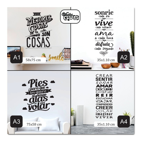 Vinilos Decorativos Pared Frases Inspiradoras Diseños Nuevos