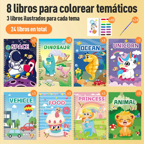 24 Pcs Libro Para Colorear Libreta De Dibujo De Acuarela