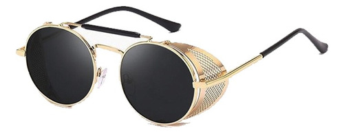 Óculos De Sol Bulier Modas Alok, Cor Dourado Armação De Aço, Lente De Policarbonato Haste De Aço