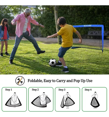 Porterías de fútbol para patio trasero, red de fútbol para niños, 4 x 3  pies, configuración rápida de alta resistencia, regalos de fútbol para  niños
