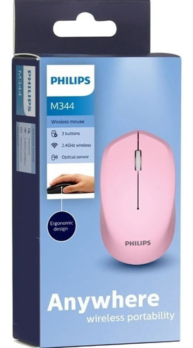 Mouse Inalambrico Philips M344 2.4 Ghz - Spk7344 - Rosa